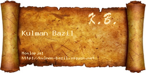 Kulman Bazil névjegykártya